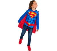 RUBIE'S DC Comics officiel - Haut de déguisement avec cape Superman pour enfant - Taille unique 5-8 ans Carnaval