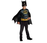 RUBIE'S DC Officiel - BATMAN - Déguisement pour Enfants - Taille Unique 5-8 ans - Costume avec Top à Manches Longues, Cape avec Attaches Velcro et Masque Halloween