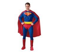 Rubie's Déguisement Superman, Taille L, Combinaison torse 3D rouge/bleu, Cape et surbottes rouges