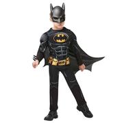 Rubies - DC officiel -Déguisement luxe Batman 80 ans noir et jaune 7-8 ans, Black, Yellow