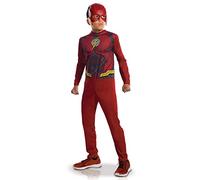 RUBIES - DC officiel - FLASH - Déguisement pour enfants entrée de gamme Flash Justice League- Taille 7-8 ans. Costume officiel avec combinaison et masque en PVC Carnaval