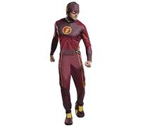RUBIE'S DC Officiel - THE FLASH - Déguisement Classique pour Adultes - Taille STD à XL - Costume avec Combinaison à Manches Longues, Couvre Bottes et Masque Intégrés - Halloween, Carnaval, Noël