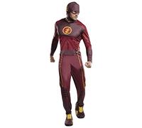 RUBIES - DC Officiel - THE FLASH - Déguisement Classique pour Adultes - Taille STD à XL - Costume avec Combinaison à Manches Longues, Couvre Bottes et Masque Intégrés - Halloween, Carnaval, Noël