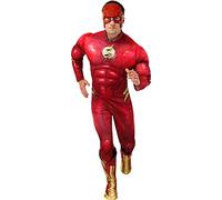RUBIE'S DC Officiel - THE FLASH - Déguisement de Luxe pour Adultes - Taille M à XL - Costume avec Combinaison à Manches Longues, Bottes et Masque -, Carnaval,