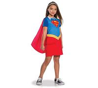 RUBIES - DC Super Hero Girls - Déguisement Classique Supergirl - Taille L - Costume Combinaison Bleu et Cape Rouge - Pour Halloween, Carnaval - Idée Cadeau Noël