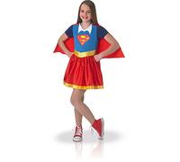 RUBIE'S DC Super Hero Girls - Déguisement Classique Supergirl - Taille S - Costume Combinaison Bleu et Cape Rouge - pour Halloween, Carnaval - Idée Cadeau Noël