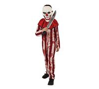 Déguisement Clown Rayé Rouge Et Blanc Adolescent - Taille: 10 À 13 Ans (140 À 164 Cm) Blanc