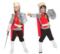 RUBIE'S Déguisement de Chevalier - Costume très complet avec Haut, pantalon, épée et bouclier, couronne et sur-chaussure - Déguisement parfait pour carnaval, anniversaire