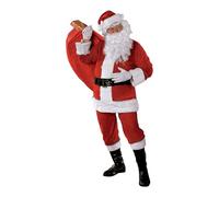 Rubies Déguisement de Père Noël pour Adultes, Costume Complet avec Barbe, Taille Unique, Officiel pour Noël, célébrations, fêtes