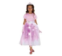 RUBIE'S Déguisement de princesse lumineuse rose avec gants satinés et tiare argentée - Taille 5-6 ans - Incarne la princesse de tes reves !