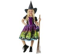 Rubie's Déguisement de sorcière Lune Noire pour filles – robe imprimée, chapeau et sac à main
