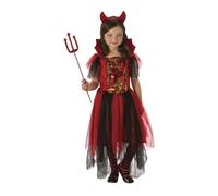 Rubies Déguisement de sorcière diables pour fille avec détails en paillettes et bandeau à cornes pour Halloween, carnaval, anniversaire et Noël