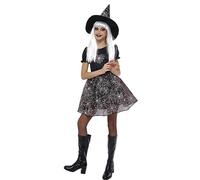 Rubies Déguisement de sorcière Spiderweb pour filles, robe Glow in Dark et chapeau, pour Halloween, carnaval, anniversaire et fête