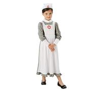 Rubie's Déguisement d'infirmière officiel de la Première Guerre Mondiale pour fille, uniforme d'hôpital, taille M 5-6 ans, 620505M, multicolore, M