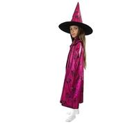 RUBIE'S Déguisement Enfant Carnaval Officiel - Set Cape avec Motifs et Chapeau de Sorcière Rose - Taille Unique/De 3 à 8 ans - Costume Carnaval,