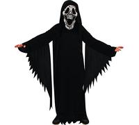 Rubies - Déguisement Enfant Halloween Officiel - Longue Tunique Noire et Masque Blanc en PVC - Scrimmy - Taille Enfant 5-6 Ans - Costume Halloween, Carnaval