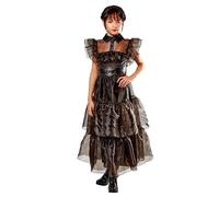 Déguisement Robe De Bal Mercredi Addams Enfant - Taille: 9 À 10 Ans (134 À 140 Cm) Noir