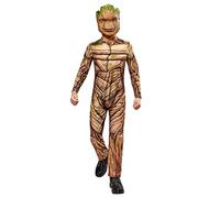 Rubies Déguisement Groot Deluxe pour garçons et filles, Jumpsuit rembourré imprimé numériquement avec masque en mousse, licence officielle Marvel pour carnaval, fêtes et anniversaires