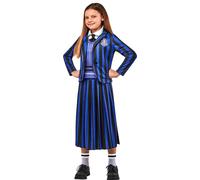 RUBIE'S Déguisement Luxe Enfant MERCREDI Officiel - Haut avec Col et Cravate, Veste et Jupe Longue - Enid Uniforme - Taille Enfant au Choix - Série Wednesday - Costume Carnaval, Pour Ado, Filles