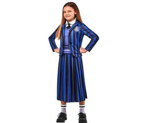 RUBIE'S Déguisement Luxe Enfant MERCREDI Officiel - Haut avec Col et Cravate, Veste et Jupe Longue - Enid Uniforme - Taille Enfant au Choix - Série Wednesday - Costume Carnaval, Pour Ado, Filles