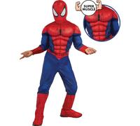 RUBIE'S SPIDER-MAN - Marvel officiel - Déguisement pour enfant de luxe Spider-Man. Taille 5-6 ans. Costume avec combinaison aux muscles rembourrés + cagoule attache velcro + couvre-bottes intégrés