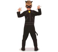 RUBIES - Déguisement MIRACULOUS Officiel Chat Noir pour Enfants -Taille 3 à 10 ans. Costume Classique Complet avec Accessoires - Pour Carnaval, Halloween, Anniversaire