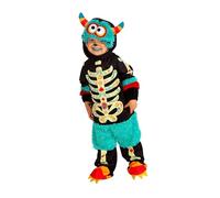 Rubies Déguisement Monster Cattrina pour garçon et fille, taille bébé 1 à 2 ans, barboteuse avec velcro, bonnet aux yeux exorbités, original Halloween, Noël, carnaval et anniversaire.
