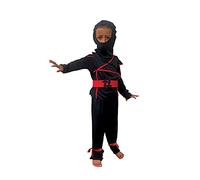 RUBIES - Déguisement pour Enfants Ninja d'Entrée de Gamme - Taille 3-4 Ans - Costume pour Carnaval, Anniversaire - Top Avec Pantalon Et Ceinture Rouge "Shuriken", Cagoule Incluse