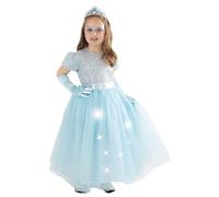RUBIE'S Déguisement princesse lumineuse sequins + access bleue 7-8 ans Halloween