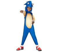 Rubies Déguisement Sonic The Hedgehog classique pour garçons et filles, combinaison avec couvre-bottes et accessoire pour la tête, Licence officielle Sega Sonic pour Noël, carnaval, Halloween,