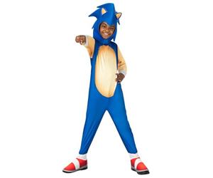 Rubies Déguisement Sonic The Hedgehog classique pour garçons et filles, combinaison avec couvre-bottes et accessoire pour la tête, Licence officielle Sega Sonic pour Noël, carnaval, Halloween