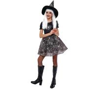 Rubies Déguisement de sorcière Spiderweb pour filles, robe Glow in Dark et chapeau, pour Halloween, carnaval, anniversaire et fête