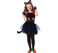 RUBIE'S Déguisement Tutu Chat - Déguisement pour Enfant - Noir - Taille L - 8 à 10 Ans - 117 à 128cm - Tutu + Haut + 4 Mitaines + Collant - pour Carnaval, Noël, Anniversaire, Fêtes et Halloween.