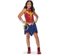 RUBIES Déguisement Wonder Woman 7+ ans - Robe, Ceinture - Léger - Filles - Costume Wonder Woman