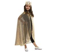 Rubies Ensemble d'accessoires princesse or rose brillant pour filles et garçons, cape et couronne dorée, accessoire pour carnaval, fêtes et anniversaires