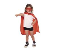 Rubies Ensemble Superhero Rouge pour garçons et filles, Taille unique, unisexe, Cape et anti-face, Officiel Carnaval, Anniversaire, Fêtes et Halloween
