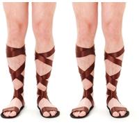 RUBIE'S Forum Novelties Bristol Novelty - Sandales ROMAINES - Homme (Taille unique) (Marron) (Lot de 2)