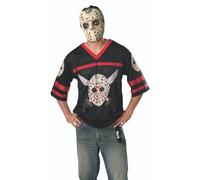 Rubie's Fournitures de fête pour homme Friday the 13th, jason hockey jersey et masque (1 paquet), Noir, S