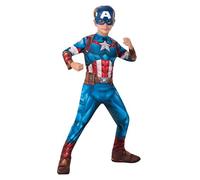 RUBIE'S Garçon Déguisement Captain America, Bleu, M - 7 à 8 ans - 117 à 128 cm Halloween