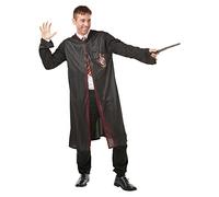 RUBIES - Harry Potter Officiel - Déguisement Adulte Harry Potter - Taille Unique - Costume Robe avec Capuche Gryffondor, Baguette de Sorcier - Pour Halloween, Carnaval - Idée Cadeau de Noël