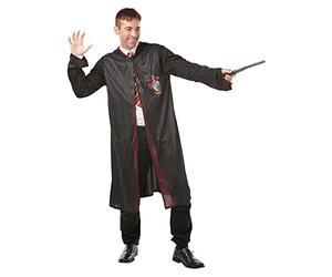 RUBIE'S Harry Potter Officiel - Déguisement Adulte Harry Potter - Taille Unique - Costume Robe avec Capuche Gryffondor, Baguette de Sorcier - Pour, Carnaval - Idée Cadeau de