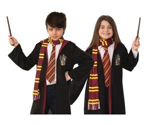 RUBIE'S Harry Potter Officiel - Echarpe Gryffondor - Accessoire Pour Déguisement Enfant - Taille Unique - 6 ans et Plus - Echarpe en Tissue Rayée - Pour, Carnaval - Idée Cadeau de