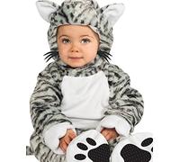 Rubie's IT881529-12/18 - Costume de Chaton Super bébé, Taille 12/18 Mois, Blanc/Noir, 12-18 Mois