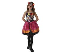 Rubies Katrina de la forêt Costume pour enfant et fille, robe à thème floral, bandeau de cheveux, licence officielle pour Halloween, jour des Mortin, Tescha mexicaine, Cosplay