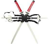 RUBIES - Kit d'Armes Ninja pour Enfant - Accessoire pour Compléter Déguisement Ninja - Se Porte avec Sangles pour Dos - 2 Sabres Ninja et 2 Couteaux Ninja - Pour Carnaval, Anniversaire