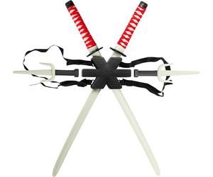 RUBIES - Kit d'Armes Ninja pour Enfant - Accessoire pour Compléter Déguisement Ninja - Se Porte avec Sangles pour Dos - 2 Sabres Ninja et 2 Couteaux Ninja - Pour Carnaval, Anniversaire