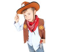 RUBIE'S Kit de déguisement top luxe et accessoires cowboy pour enfant - 5-8 ans Carnaval