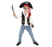RUBIE'S Kit de déguisement top luxe et accessoires pirate pour enfant - 5-8 ans Carnaval