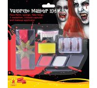 RUBIES - Accessoire pour Déguisement Adulte HALLOWEEN Officiel - Kit de Maquillage Vampire - Dents de Vampire, Petite Palette de Couleurs - À Partir de 14 ans - Pour Costume Halloween