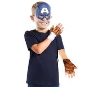 RUBIE'S Marvel Captain America officiel - Set masque + gants Captain America taille unique Halloween
